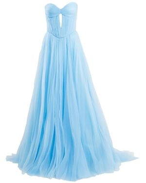 Ana Radu Cut-Out Detailing Strapless Maxi Dress - Blue