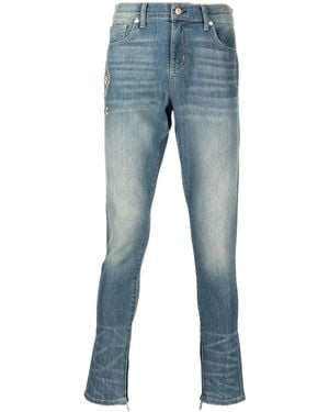 United Rivers Embroidered-Detail Skinny Jeans - Blue