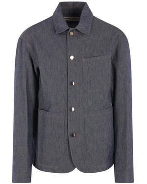 Meta Campania Collective Julian Contrast-Stitched Denim Jacket - Gray