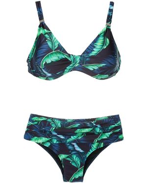 Lygia & Nanny Marianne Twisted Leaf-Print Bikini - Green