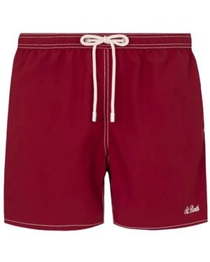 MC2 Saint Barth Patmos Contrast-Stitch Swim Shorts - Red