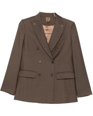 Max Mara Double-Breasted Peak-Lapel Blazer - Brown