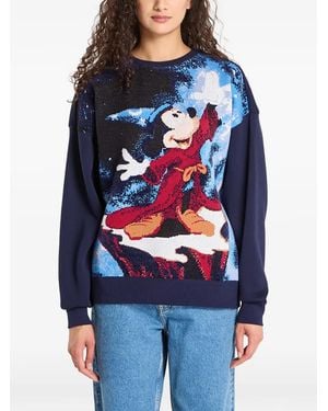 Desigual Mickey Mouse Intarsia-Knit Jumper - Blue