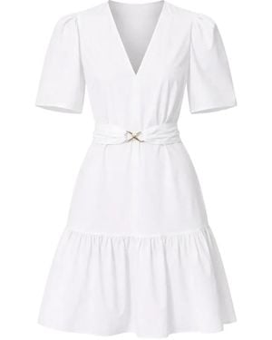 Twinset Mini Belted Tiered Dress - White