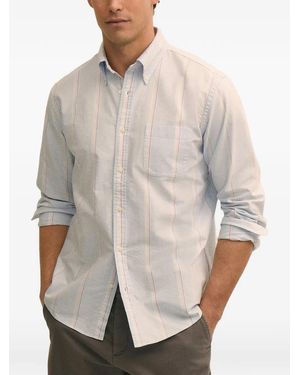Chemise Brooks Brothers à Carreaux Bleu, Jaune Et Crème - Coton Italien Taille L
