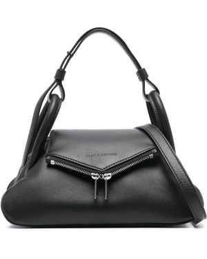 トートバッグ AMINA MUADDI Gemini Small Nappa Black Silver Ha Ami Mini Shoulder Bag Black Satin
