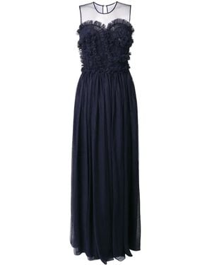 P.A.R.O.S.H. Sleeveless Flared Maxi Dress - Blue