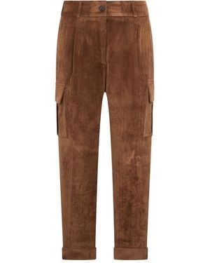 Peserico Corduroy Pocket Pants - Brown
