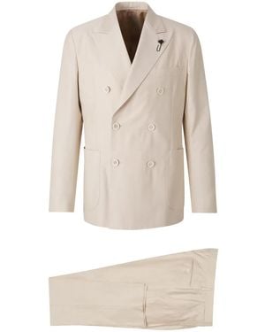 Lardini Double-Breasted Suit - White