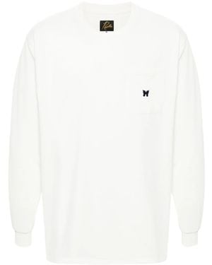 Needles Butterfly-Embroidered T-Shirt - White