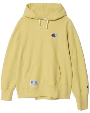 Undercover Logo-Patch Drawstring Hoodie - Yellow