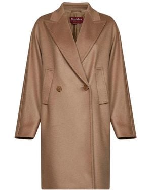 Max Mara Double-Breasted Felted Coat - Brown