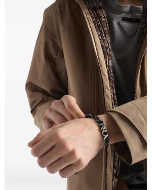 Prada Bracelet En Corde À Logo - Marron