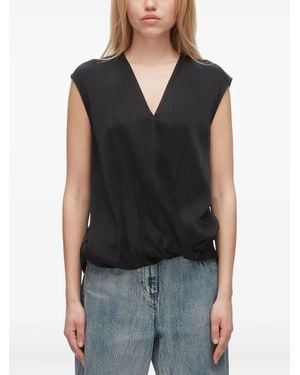 3.1 Phillip Lim Top mit V-Ausschnitt - Schwarz