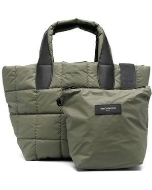 VEE COLLECTIVE Logo-Print Quilted Tote Bag - Green