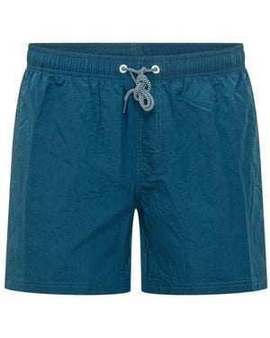 Sundek Bermudas Con Efecto Arrugado - Azul