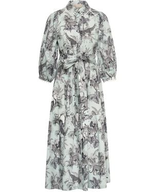 Maison Common Robe Mi-Longue À Imprimé Animalier - White