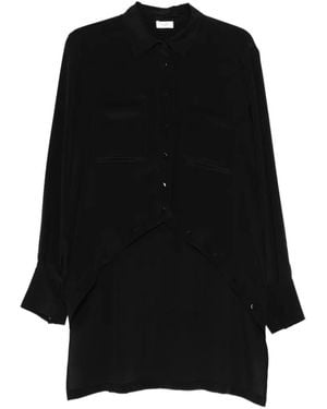 DI.LA3 PARI' Asymmetric-Hem Shirt - Black