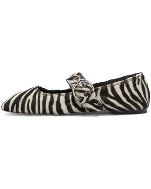 Aeyde Ballerines Uma À Motif Zébré - Blanc