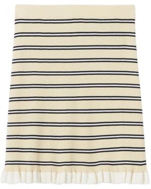 Claudie Pierlot Minifalda a rayas con dobladillo de volantes - Neutro