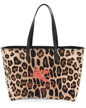 Etro Reversible Pebbled Leather Tote Bag - White