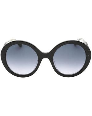 Kate Spade Glitter-Effect Round-Frame Sunglasses - Black