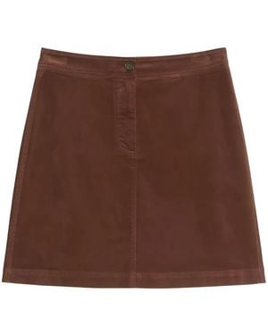 Marc O' Polo Button-Front Mini Skirt - Brown
