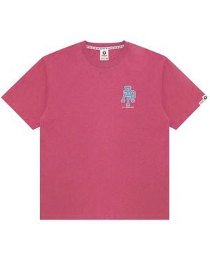 Aape By A Bathing Ape Logo-Print Crew-Neck T-Shirt - Pink