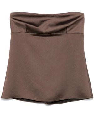 Patrizia Pepe Satined Blouse - Brown