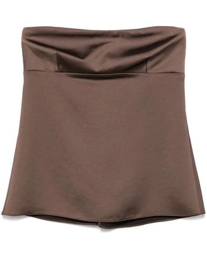 Patrizia Pepe Satined Blouse - Brown