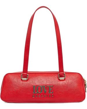Love Moschino Logo-Plaque Tote Bag - Red