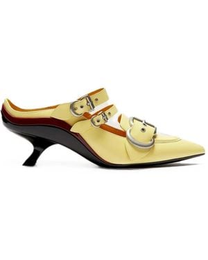 LILI CURIA Astrid Buckle-Strap Mules - Metallic