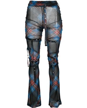Charles Jeffrey Leggins A Cuadros Con Hebilla - Azul