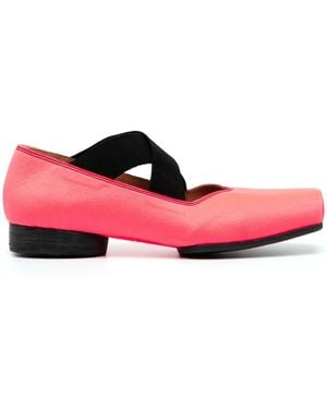 Uma Wang Crossover-Strap Ballerina Shoes - Pink