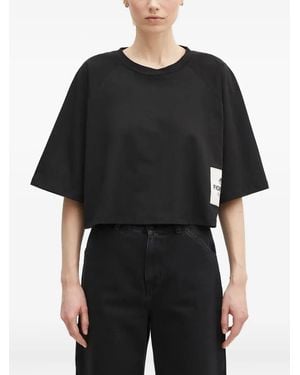 Fiorucci Cropped T-Shirt - Black