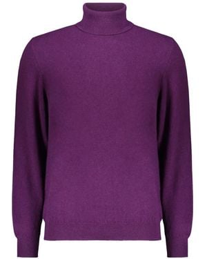 Fedeli Turtleneck Long-Sleeve Sweater - Purple