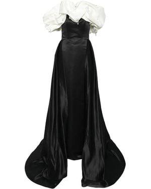 AAVVA Off-Shoulder Jurk - Zwart