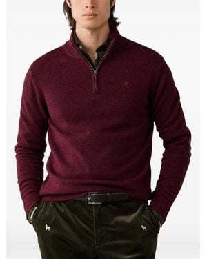Hackett Quarter-Zip Sweater - Red