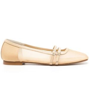 Gia Borghini Felice Mesh Ballerina Shoes - Natural