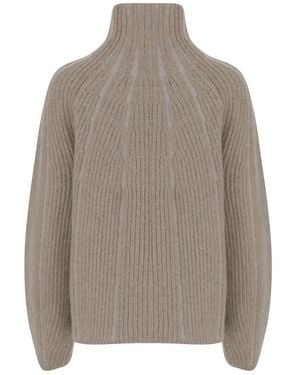 Giorgio Armani Gerippter Pullover Mit Stehkragen - Grau