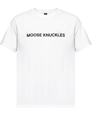Moose Knuckles T-Shirt Con Stampa - Bianco