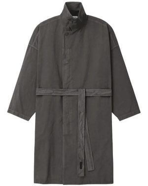 Fear Of God Belted Button-Up Coat - Grey