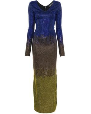 Miron V-Neck Maxi Dress - Blue