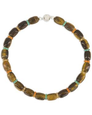 Julietta Collar con motivo de ojo de tigre - Metálico