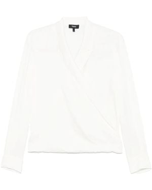Theory Lapel Wrap Shirt - White