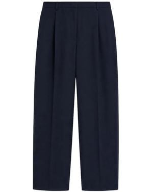 Liviana Conti Pleated Wide-Leg Trousers - Blue