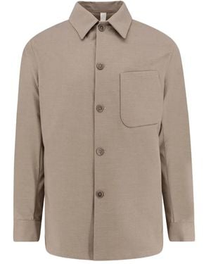 Hevò Camisa Bari con bolsillo de parche - Marrón