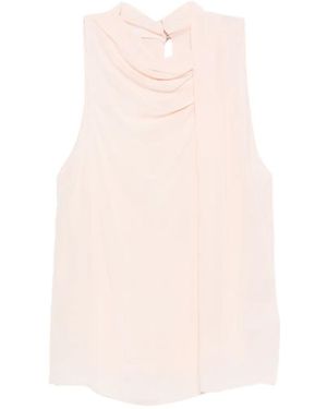 Patrizia Pepe Asymmetric Ruched Top - Pink
