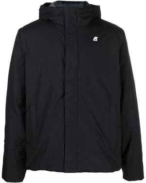 K-Way Logo-Detail Touch-Strap Jacket - Black
