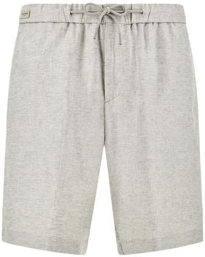 Paul & Shark Drawstring Linen Bermuda Shorts - Grey